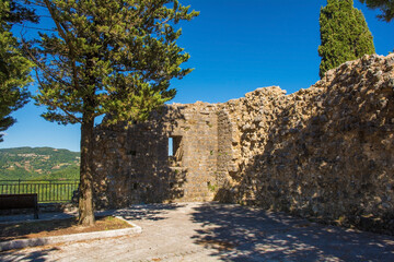 Poster - The remains of remains of Rocca Aldobrandesca, a 9th century fort in the historic medieval village of Semproniano in Grosseto Province, Tuscany, Italy
