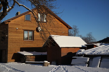 Sticker - house in winter