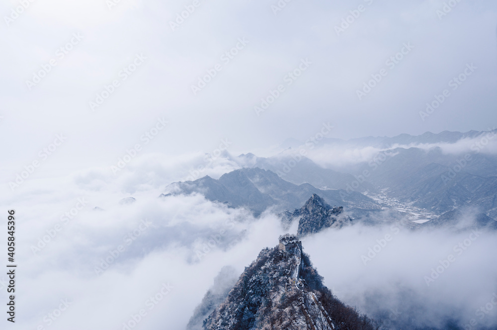 Scenic View Of Snowcapped Mountains Against Sky - obrazy, fototapety, plakaty 