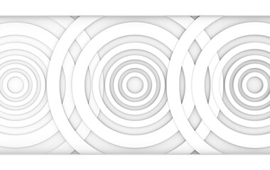 Fototapete - 3d rendering. artistic white circle paper layer art wall for any design background.