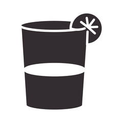 Sticker - cocktail drink with lime silhouette style icon