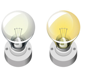 Poster - Light bulb cartoon style isolated on white background