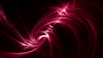 Poster - Abstract digital technology background. Dynamic lines composition. Detailed generative fractal graphics.