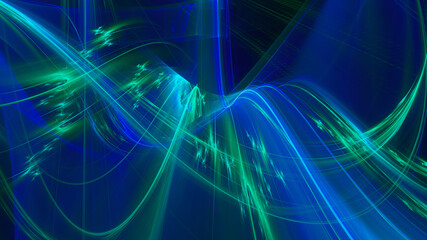 Aufkleber - Abstract digital technology background. Dynamic lines composition. Detailed generative fractal graphics.