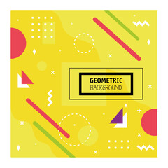 Poster - yellow color geometric minimal background vector illustration design