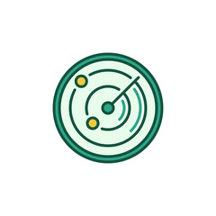 Poster - Vector Radar Screen concept round green icon or sign