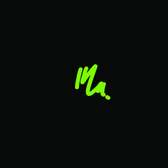 Ma initial handwriting logo for identity