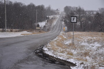 Sticker - Highway During a Snowstorm