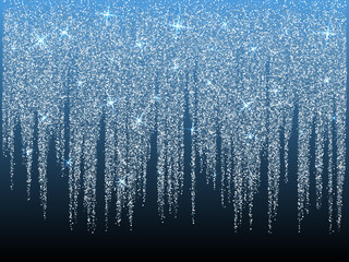 Wall Mural - Falling in lines silver glitter confetti garlands dots rain.