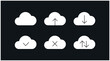 Cloud Computing and Cloud Hosting related line icons. Cloud storage and Network Vector icon set.