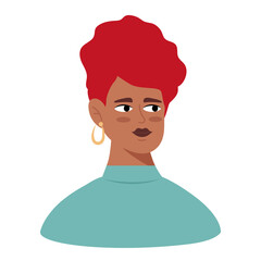 Poster - afro young woman with red hair avatar character icon vector illustration design