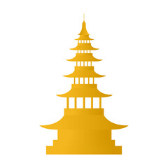 Poster - golden chinese castle decorative icon vector illustration design