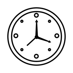 Poster - time clock watch analog style line icon vector illustration design