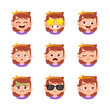© Colorfuel Studio - cute kid face expression emoji emoticon set
