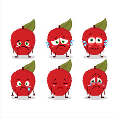 Poster - Lychee cartoon in character with sad expression