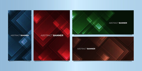 Wall Mural - Set of Abstract squares banner pattern. Business design template. Vector banner.