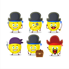 Sticker - Cartoon character of yellow cherry with various pirates emoticons