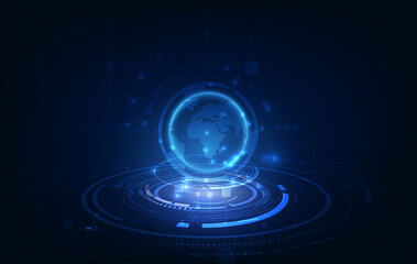 Poster - global network connection tech innovation concept background
