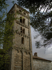 Sticker - Clocher de l'église Sainte Cécile à Molló, Espagne