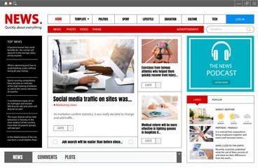 home page of online newspaper
