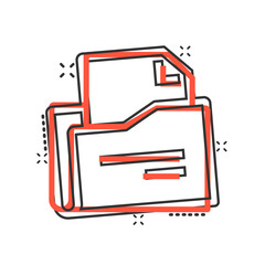 Poster - File folder icon in comic style. Documents archive cartoon vector illustration on isolated background. Storage splash effect business concept.