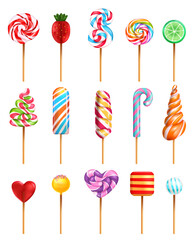 Poster - Lollipop Realistic Set