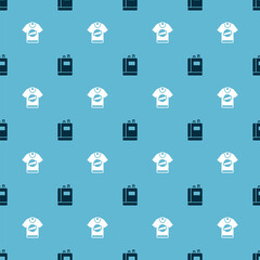 Poster - Set Book and T-shirt on seamless pattern. Vector.