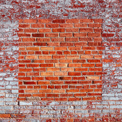 Canvas Print - Closeup shot of an old brick wall of a house