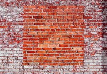 Canvas Print - Closeup shot of an old brick wall of a house