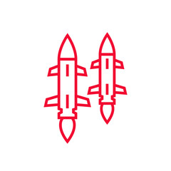 Wall Mural - Ballistic missiles icon on white