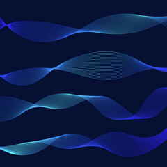 Poster - Abstract wave element for design. Stylized creative line art background. Vector illustration EPS 10.