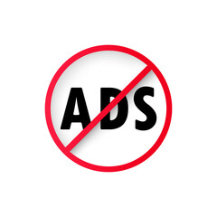 Poster - No ads icon vector. Sign for mobile concept and web design. Vector EPS 10. Isolated on white background