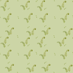 seamless pattern with watercolor fern