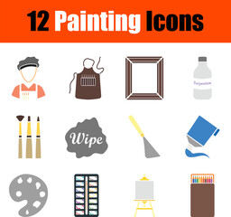 Canvas Print - Painting Icon Set