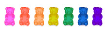 Colorful Gummy Bears For Kids. Vector Cartoon Illustration
