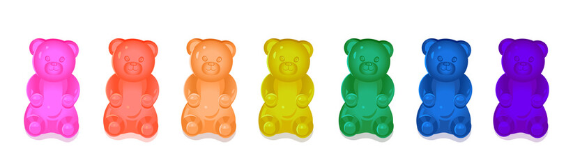 colorful gummy bears for kids. vector cartoon illustration