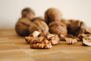 Wall Mural - Nuts in a basket on the table.