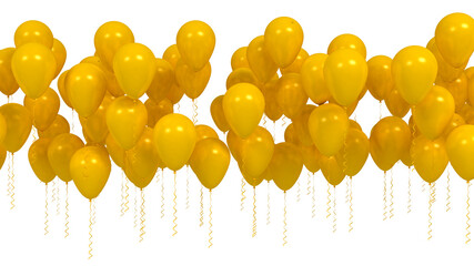 Canvas Print - Orange golden balloons isolated on white background. Celebration party backdrop