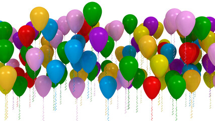 Poster - Colourful balloons isolated on white background. Celebration and party backdrop