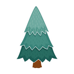 Canvas Print - Fir Tree Illustration