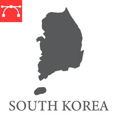 Poster - Map of South Korea glyph icon, country and geography, south korea map sign vector graphics, editable stroke solid icon, eps 10.