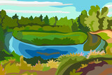 Fototapeta Natura - vector landscapes with seasons for calendar
vector landscapes from Belarus with different seasons in flat style for calendar and other design. Scalable without loss of quality. Different seasons.