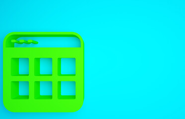 Poster - Green Browser files icon isolated on blue background. Minimalism concept. 3d illustration 3D render.