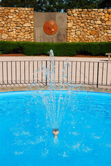 A memorial to President John F Kennedy sgtands near his Cape Cod summer compound in Hyannis Massachusetts