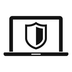 Poster - secured laptop icon. simple illustration of secured laptop vector icon for web design isolated on wh