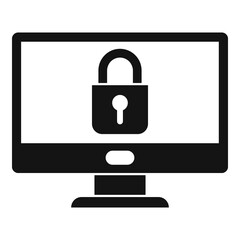 Poster - Secured monitor icon. Simple illustration of secured monitor vector icon for web design isolated on white background