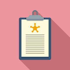 Poster - policeman clipboard icon. flat illustration of policeman clipboard vector icon for web design