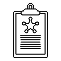 Poster - policeman clipboard icon. outline policeman clipboard vector icon for web design isolated on white b