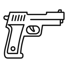 Wall Mural - Policeman pistol icon. Outline policeman pistol vector icon for web design isolated on white background