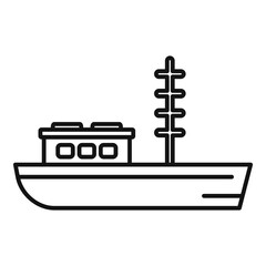 Poster - Fishing boat icon. Outline fishing boat vector icon for web design isolated on white background